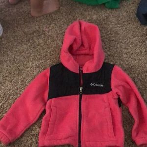Pink heavy Columbia fleece coat